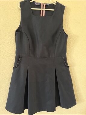 Girls' Black Sleeveless School Dress